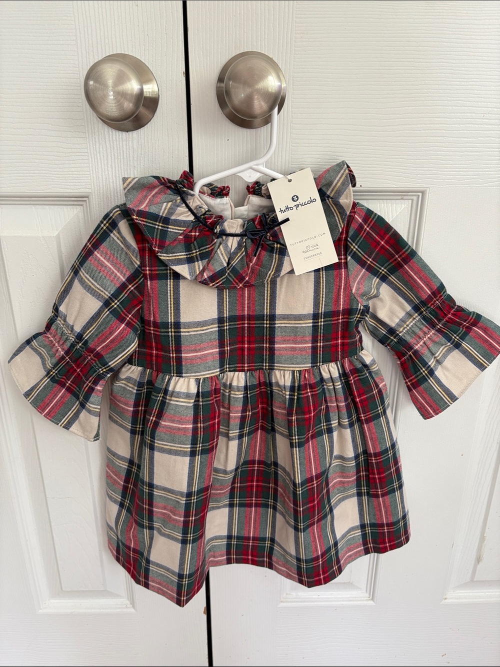 Tutto Piccolo Plaid Dress with Headband